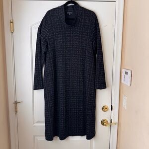 OSKA Size 4 Black Oversized Midi Dress Lagenlook Boho Art to Wear Womens 12 / 14